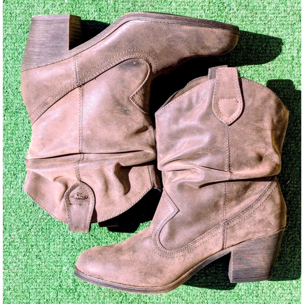 Sheriff Western Rocket Dog Slouch Ankle Boots Womens 7.5 Brown Synthetic Leather - Picture 4 of 10